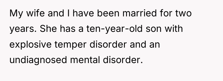 My wife and I have been married for two years....