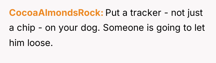 CocoaAlmondsRock Put a tracker - not just a chip -...