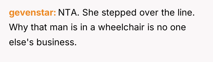 gevenstar NTA. She stepped over the line. Why that man...