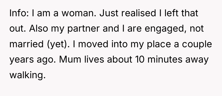 Info: I am a woman. Just realised I left that...