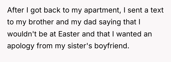 After I got back to my apartment, I sent a...