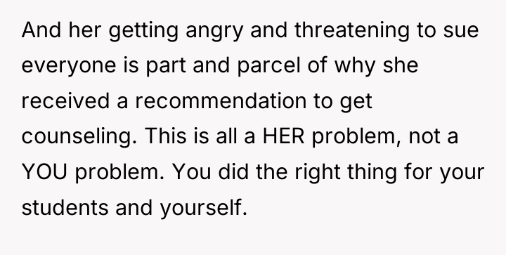 And her getting angry and threatening to sue everyone is...