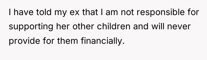I have told my ex that I am not responsible...