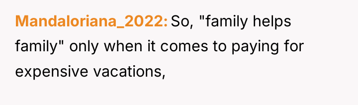 Mandaloriana_2022 So, "family helps family" only when it comes to...