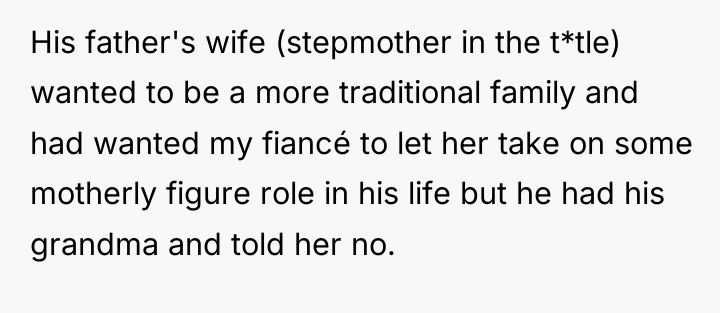 His father's wife (stepmother in the t*tle) wanted to be...