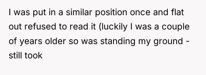 I was put in a similar position once and flat...