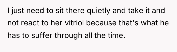 I just need to sit there quietly and take it...