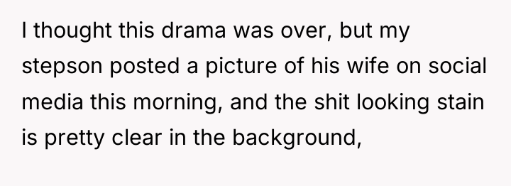 I thought this drama was over, but my stepson posted...