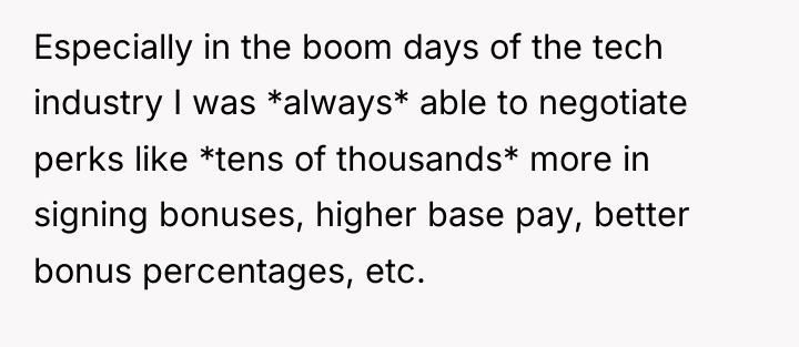 Especially in the boom days of the tech industry I...