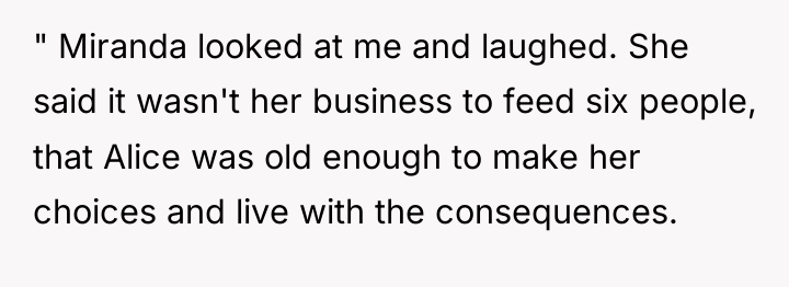 " Miranda looked at me and laughed. She said it...