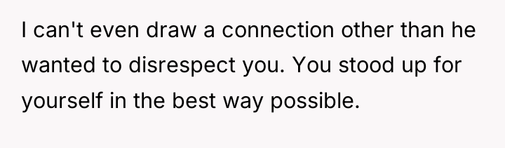 I can't even draw a connection other than he wanted...
