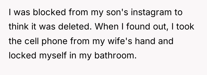 I was blocked from my son's instagram to think it...