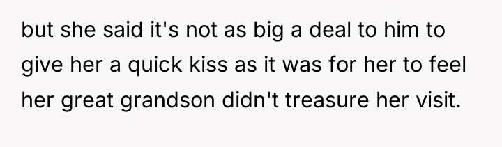 but she said it's not as big a deal to...