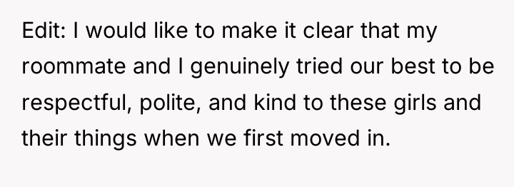 Edit: I would like to make it clear that my...