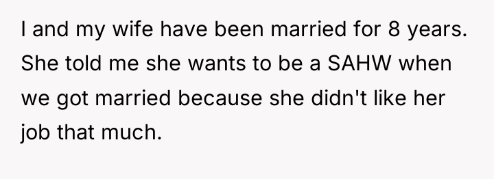 I and my wife have been married for 8 years....