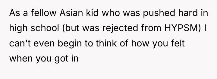 As a fellow Asian kid who was pushed hard in...