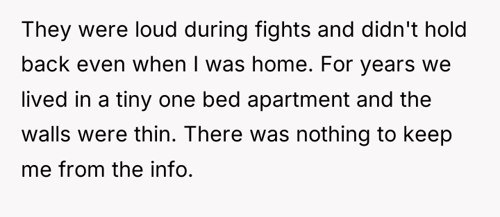 They were loud during fights and didn't hold back even...