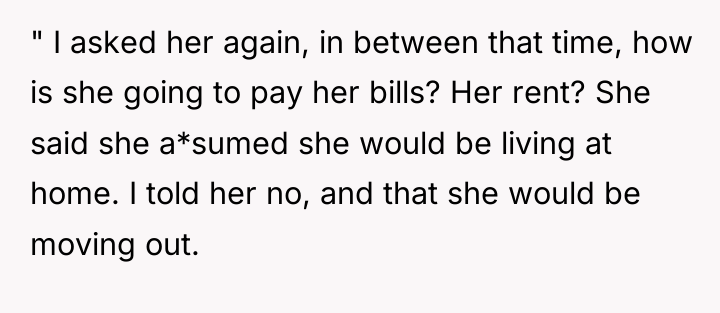 " I asked her again, in between that time, how...