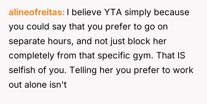 alineofreitas I believe YTA simply because you could say that...
