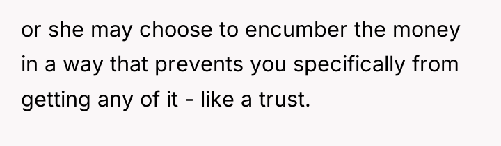 or she may choose to encumber the money in a...