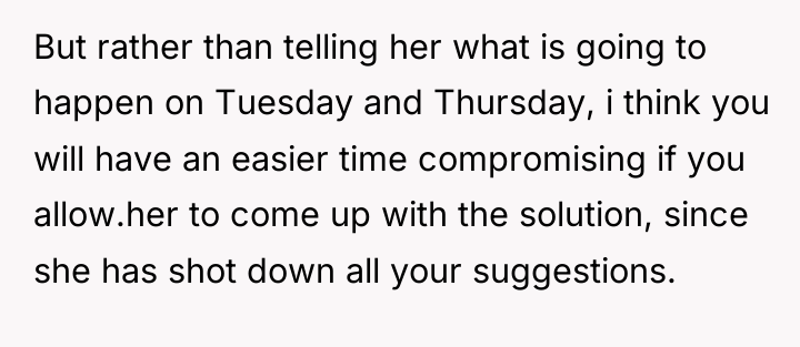 But rather than telling her what is going to happen...