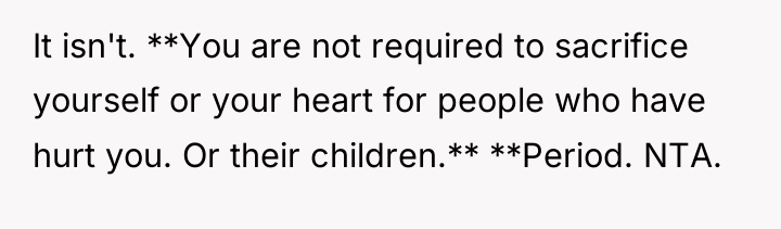 It isn't. **You are not required to sacrifice yourself or...