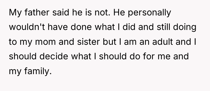My father said he is not. He personally wouldn't have...