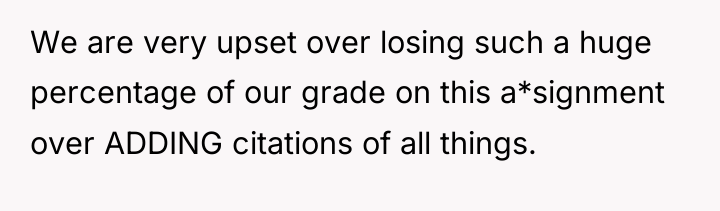 We are very upset over losing such a huge percentage...