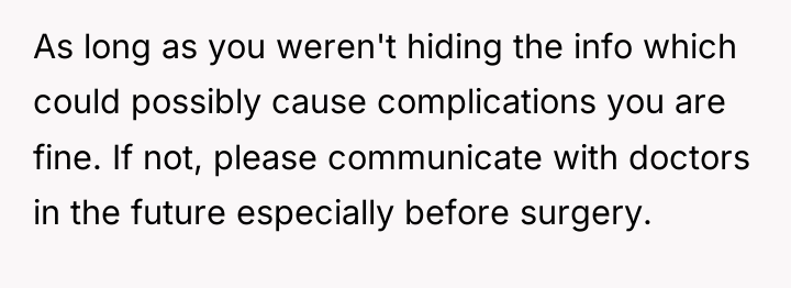 As long as you weren't hiding the info which could...