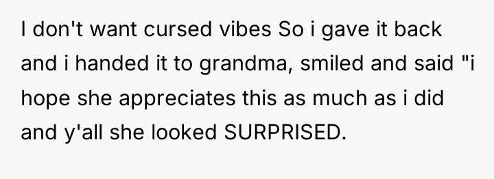 I don't want cursed vibes So i gave it back...