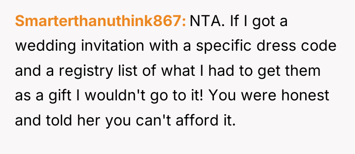 Smarterthanuthink867 NTA. If I got a wedding invitation with a...