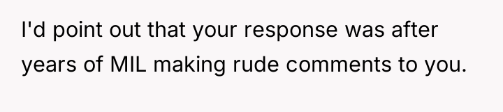 I'd point out that your response was after years of...