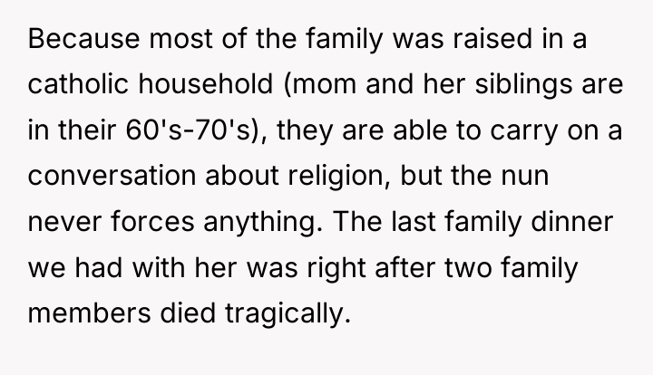 Because most of the family was raised in a catholic...