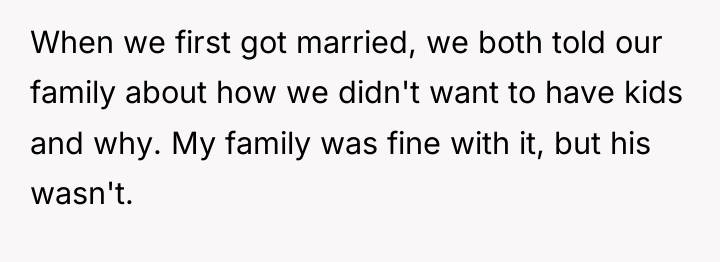 When we first got married, we both told our family...