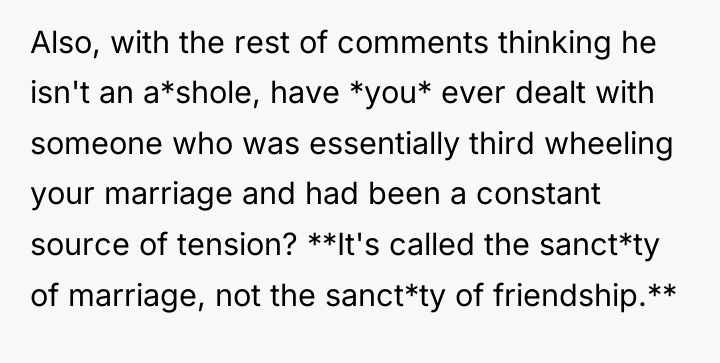 Also, with the rest of comments thinking he isn't an...