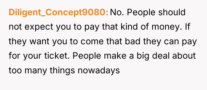 Diligent_Concept9080 No. People should not expect you to pay that...