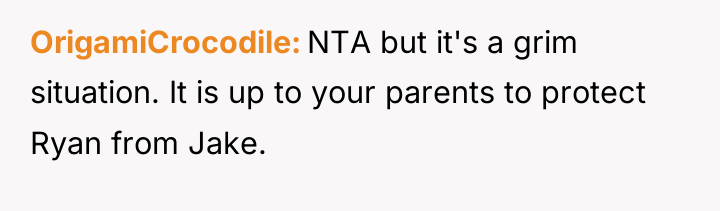 OrigamiCrocodile NTA but it's a grim situation. It is up...