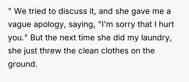 " We tried to discuss it, and she gave me...