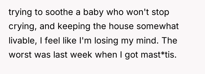 trying to soothe a baby who won't stop crying, and...