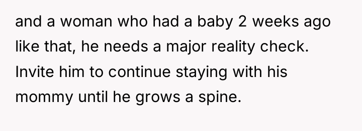 and a woman who had a baby 2 weeks ago...