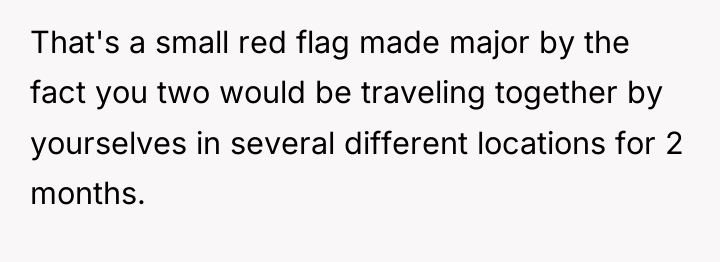 That's a small red flag made major by the fact...