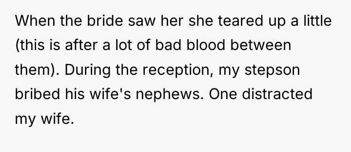 When the bride saw her she teared up a little...