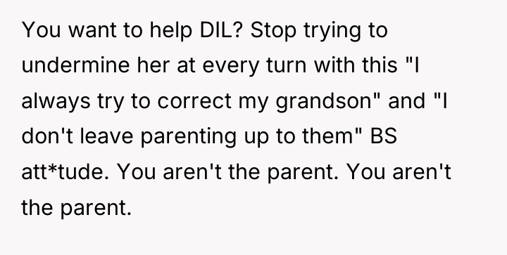 You want to help DIL? Stop trying to undermine her...
