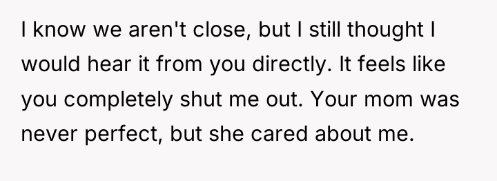 I know we aren't close, but I still thought I...