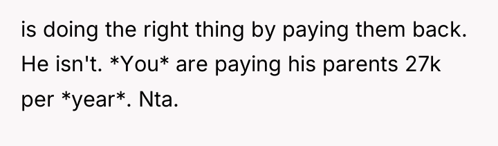 is doing the right thing by paying them back. He...