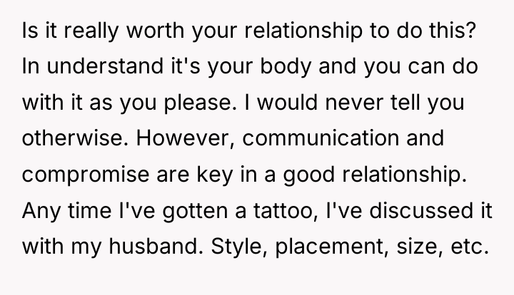 Is it really worth your relationship to do this? In...