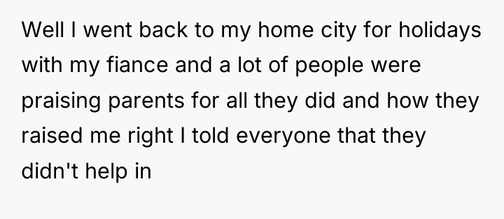 Well I went back to my home city for holidays...