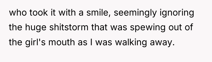 who took it with a smile, seemingly ignoring the huge...