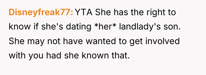 Disneyfreak77 YTA She has the right to know if she's...