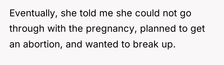 Eventually, she told me she could not go through with...